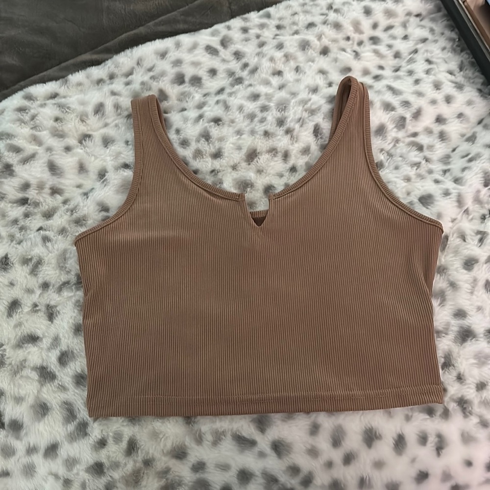 brown crop top